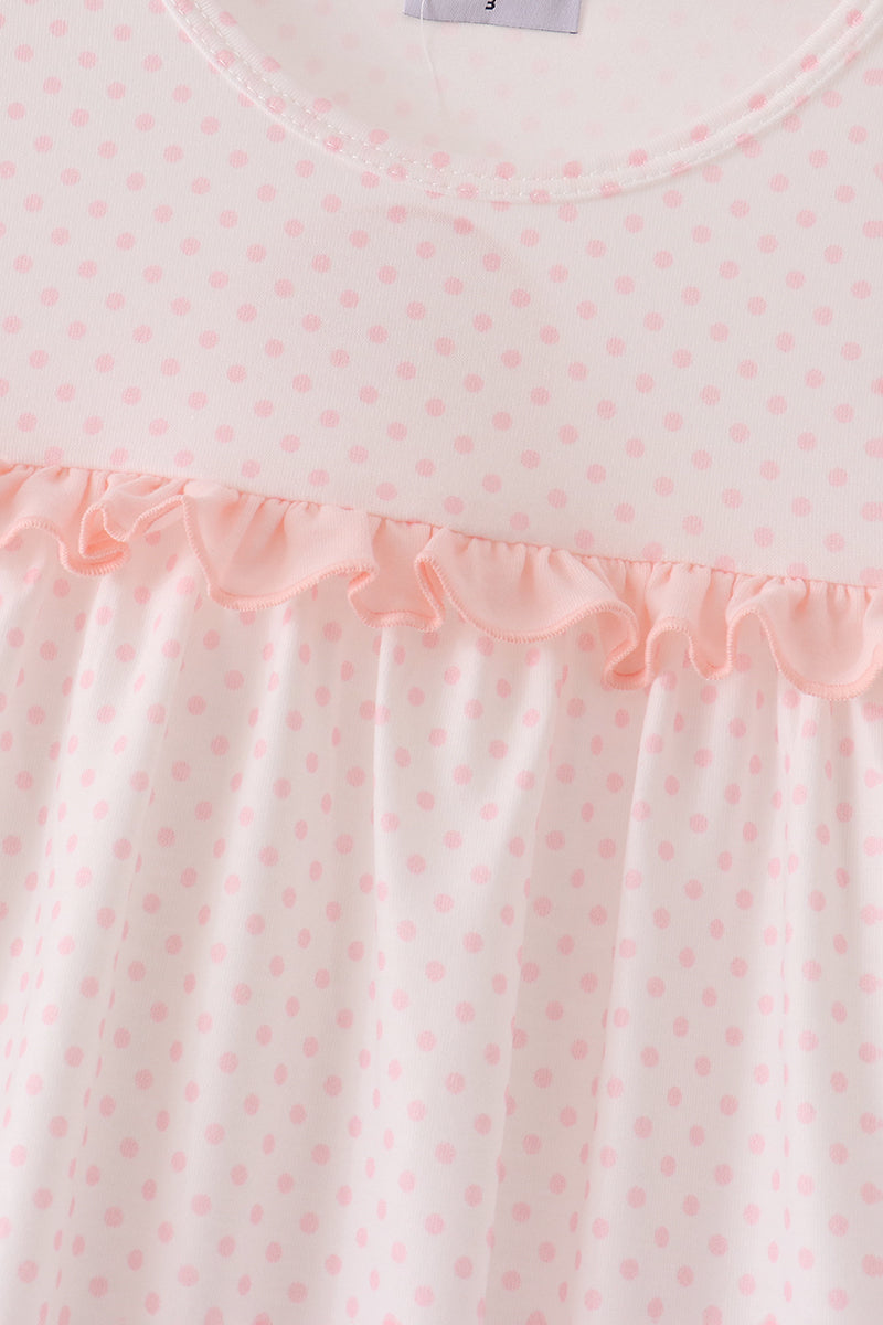 Santa claus dot applique ruffle dress