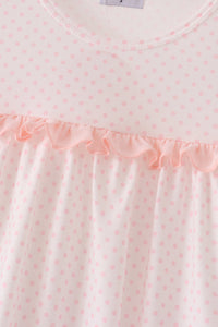 Santa claus dot applique ruffle dress