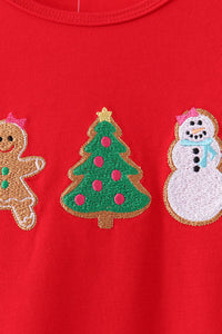 Gingerbread Tree Embroidery Pants Set