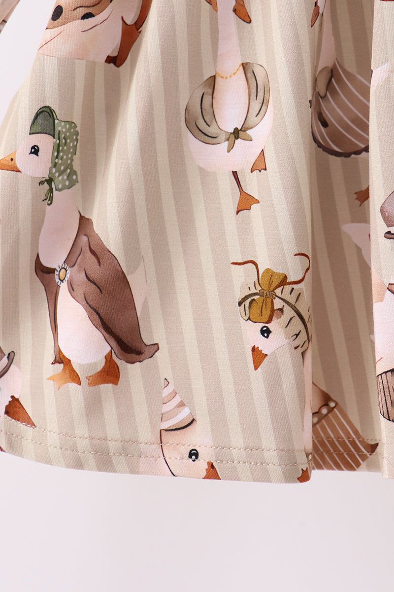 Goose print bamboo pants set