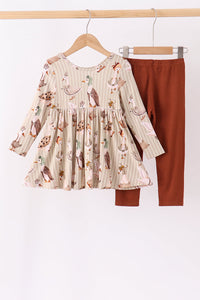 Goose print bamboo pants set