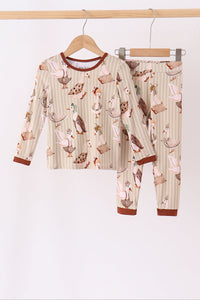 Goose print bamboo pajama set