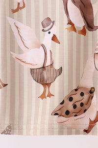 Goose print bamboo pajama set