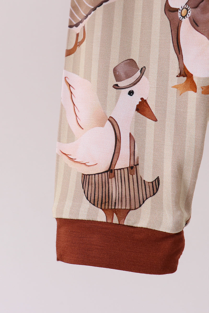 Goose print bamboo pajama set