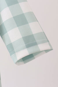 Turkey Embroidery Gingham Ruffle Romper
