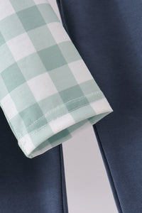 Turkey Embroidery Gingham Pants Set