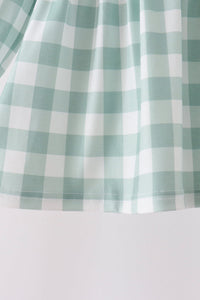 Turkey Embroidery Gingham 2pc Pants Set
