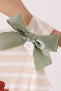 Turkey applique stripe ruffle romper