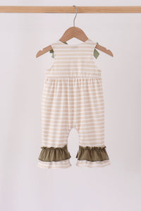 Turkey applique stripe ruffle romper