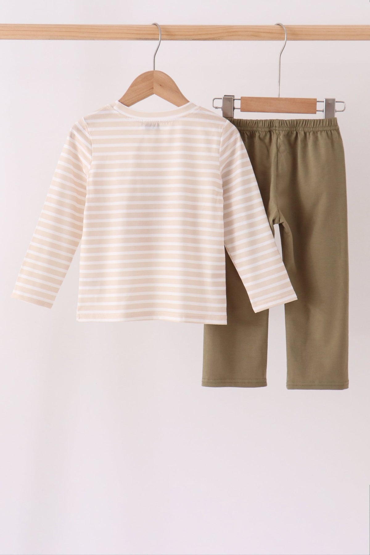Turkey applique stripe pants set