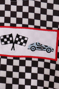 Car embroidery checkered bubble