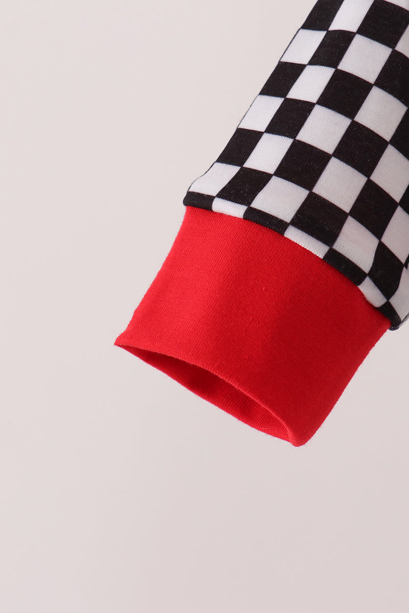 Car embroidery checkered bubble