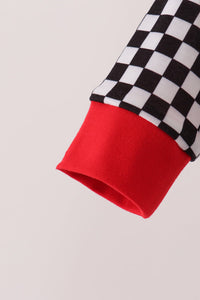 Car embroidery checkered bubble