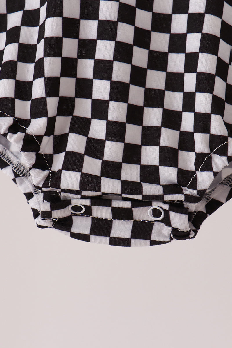 Car embroidery checkered bubble