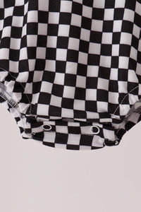 Car embroidery checkered bubble