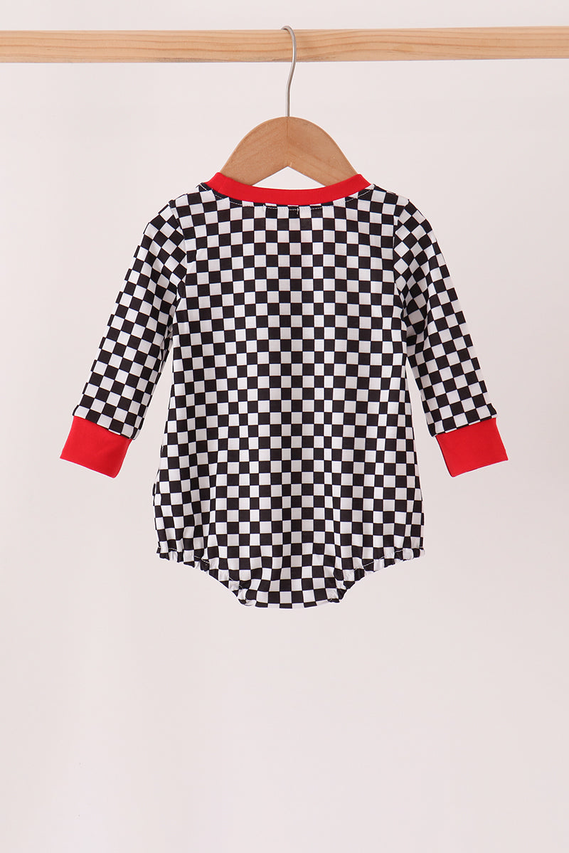 Car embroidery checkered bubble