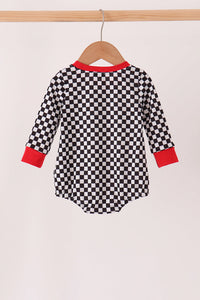 Car embroidery checkered bubble