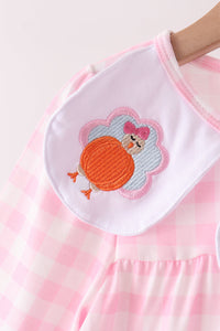 Turkey Embroidery Gingham Bloomer Set