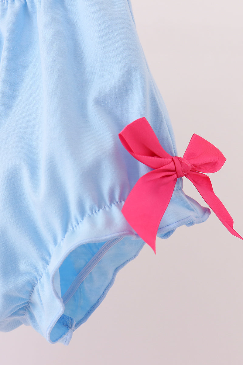 Turkey Embroidery Gingham Bloomer Set