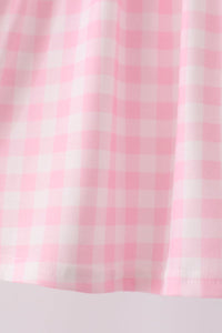 Turkey Embroidery Gingham Pants Set