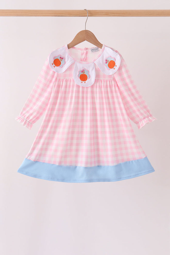 Turkey Embroidery Gingham Dress