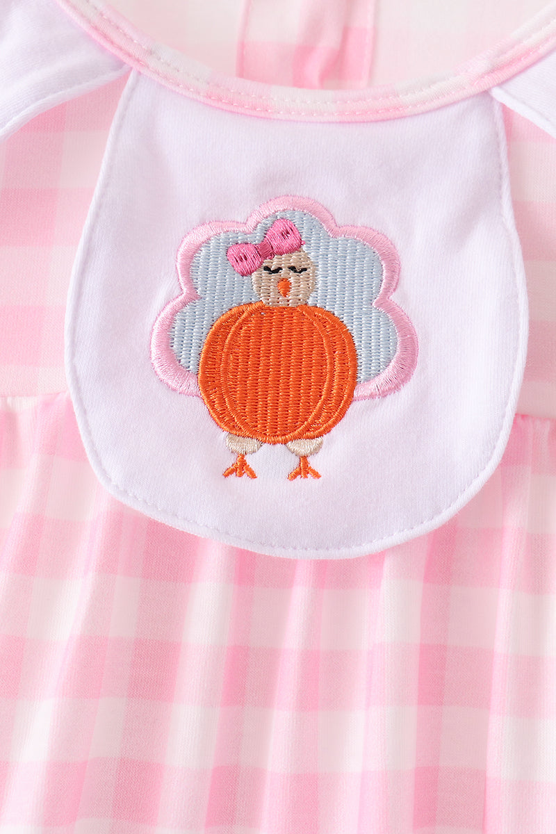 Turkey Embroidery Gingham Dress