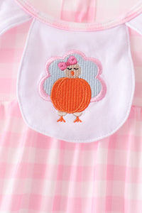 Turkey Embroidery Gingham Dress