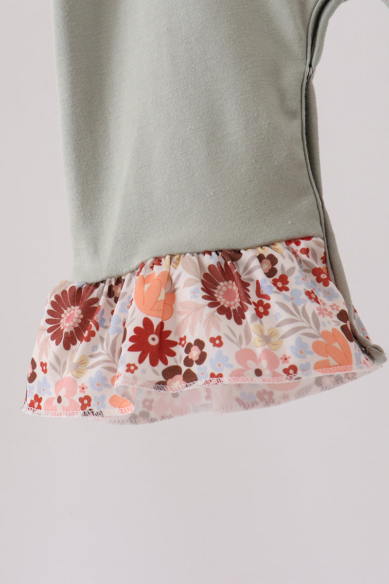 Turkey Applique Ruffle Romper