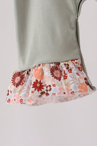 Turkey Applique Ruffle Romper