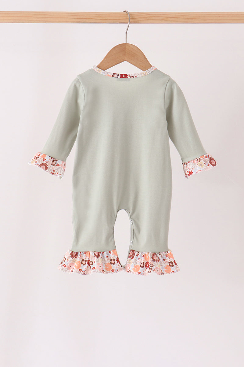 Turkey Applique Ruffle Romper