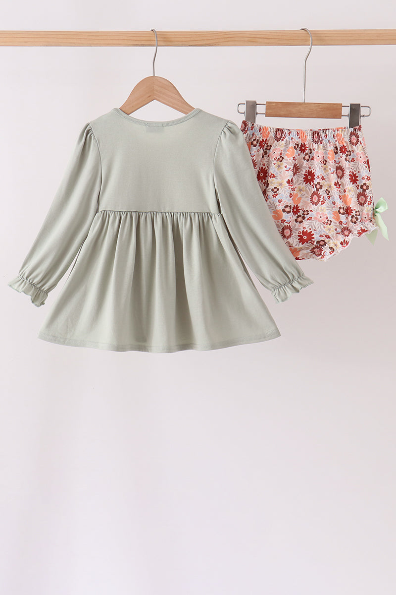 Turkey Applique Bow Bloomer Set