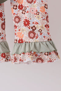 Turkey Applique Ruffle Pants Set