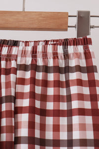 Turkey Applique Plaid Pants Set