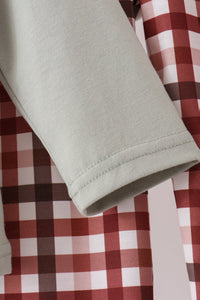 Turkey Applique Plaid Pants Set