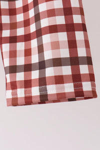 Turkey Applique Plaid Pants Set