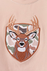 Camo Deer Applique Pants Set