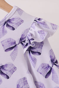 Purple Bow Zip Bamboo Dress