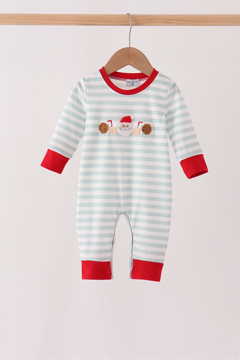 Santa french knot romper