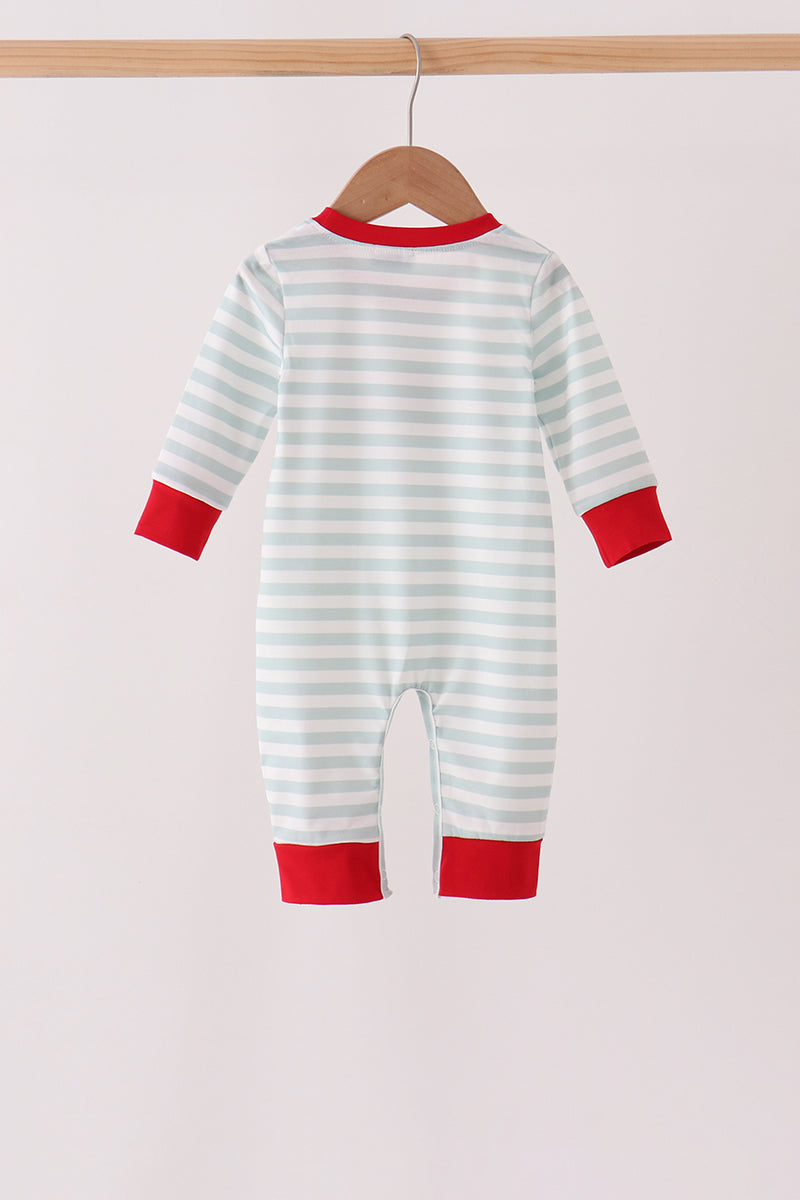 Santa french knot romper