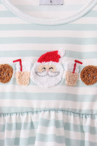 Santa french knot ruffle pants set