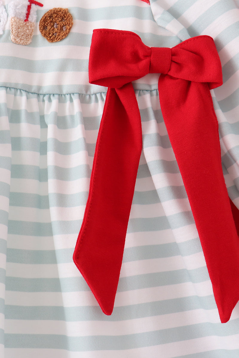 Santa french knot ruffle pants set