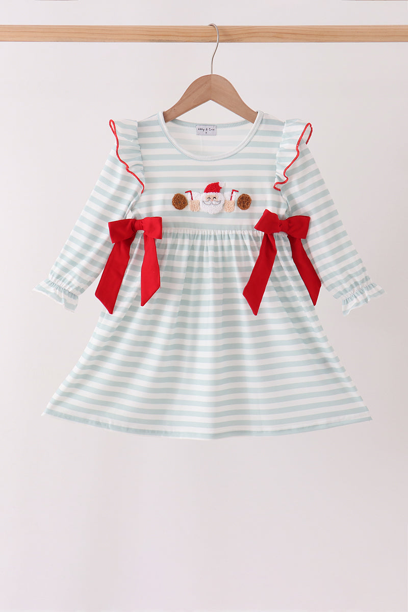 Santa french knot ruffle dress