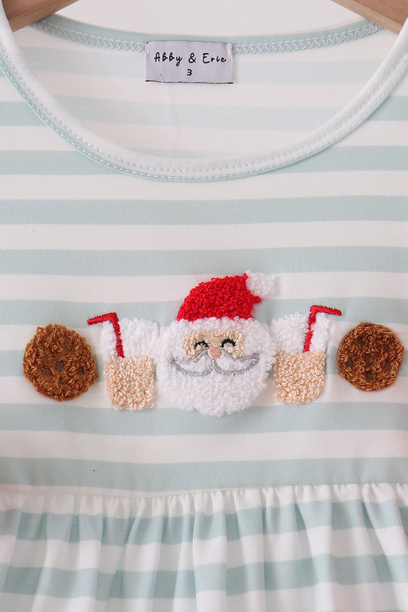 Santa french knot ruffle dress