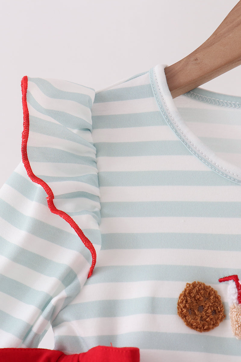 Santa french knot ruffle dress