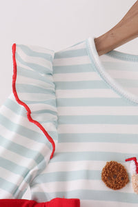 Santa french knot ruffle dress