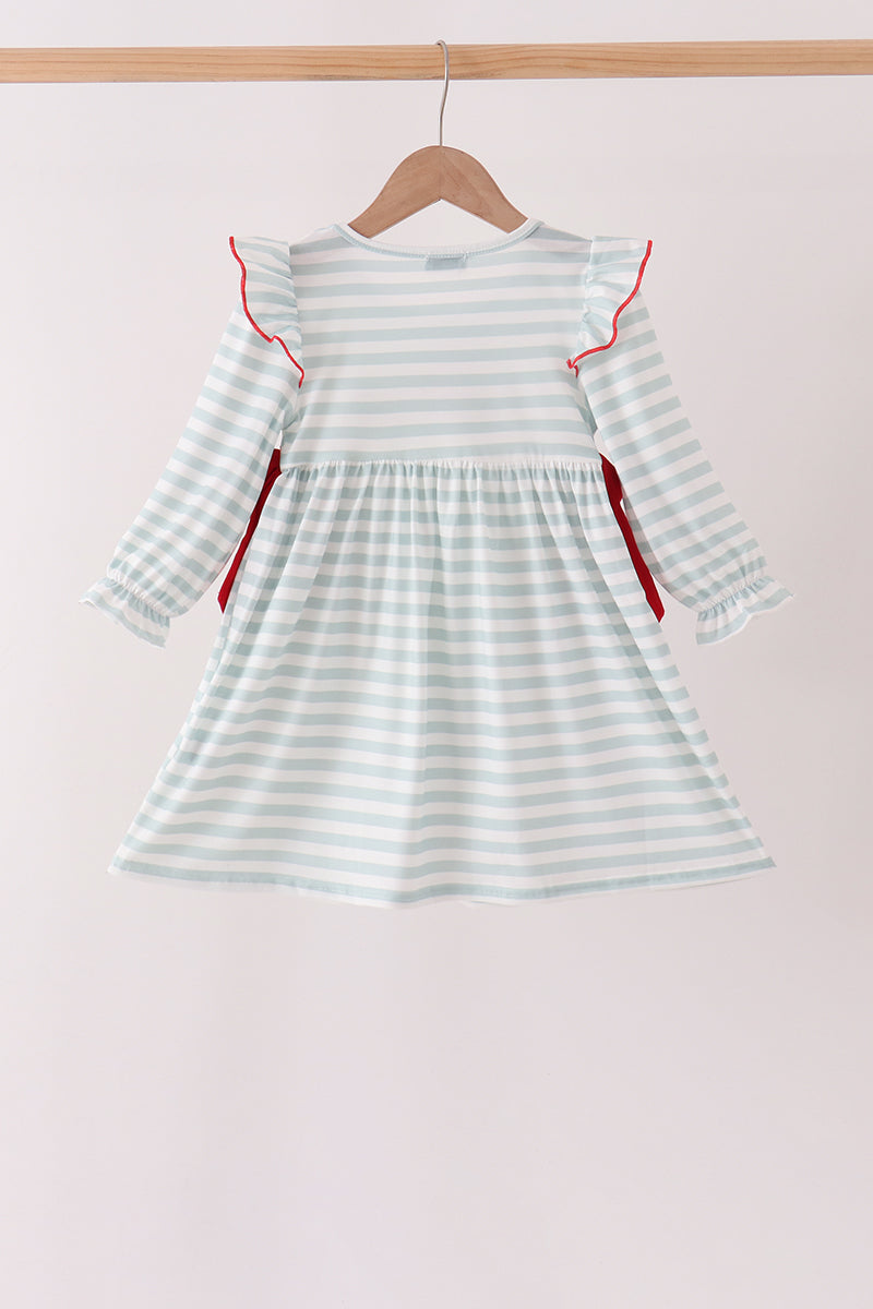 Santa french knot ruffle dress