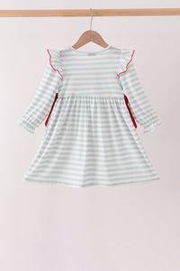 Santa french knot ruffle dress