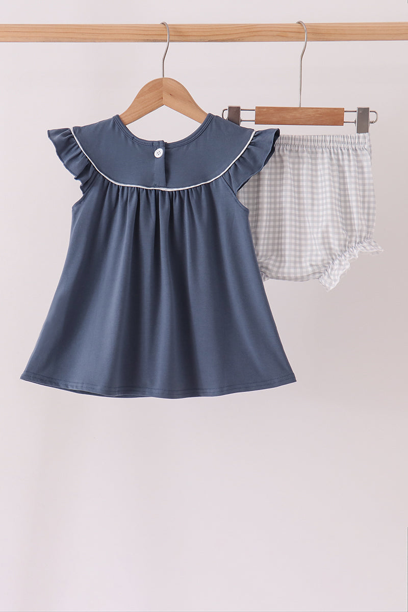 Football bow french knot bloomer set
