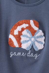 Football bow french knot skorts set