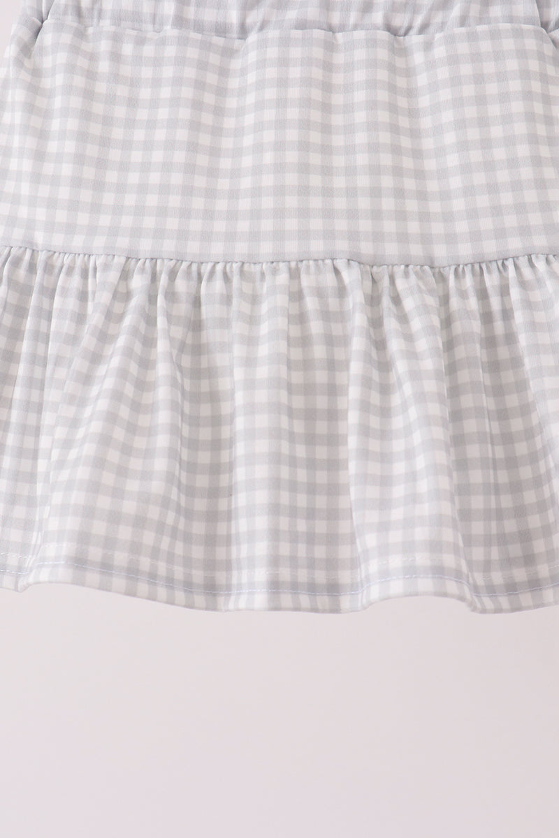 Football bow french knot skorts set